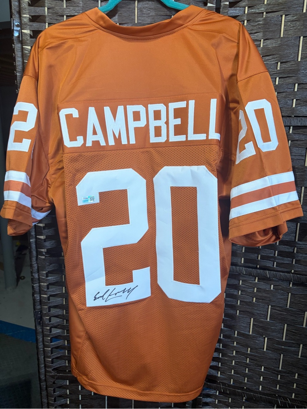 TRISTAR CERTIFIED AUTOGRAPHED earl campbell texas longhorn jersey